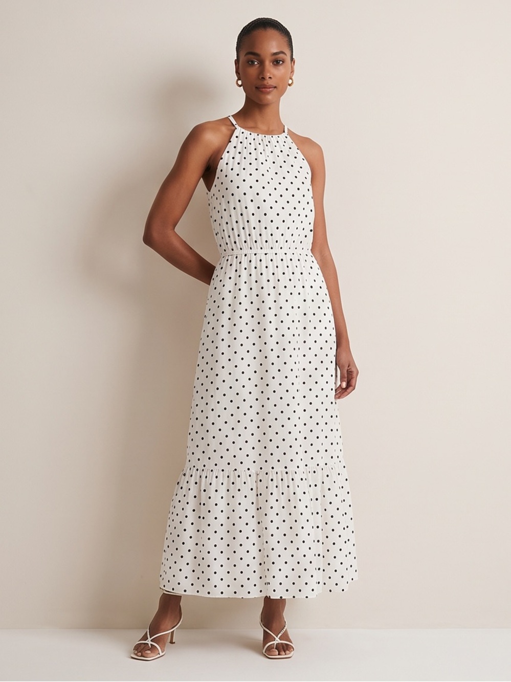 Banana Republic White Polka Dot Maxi Dress - Picture 4 of 11